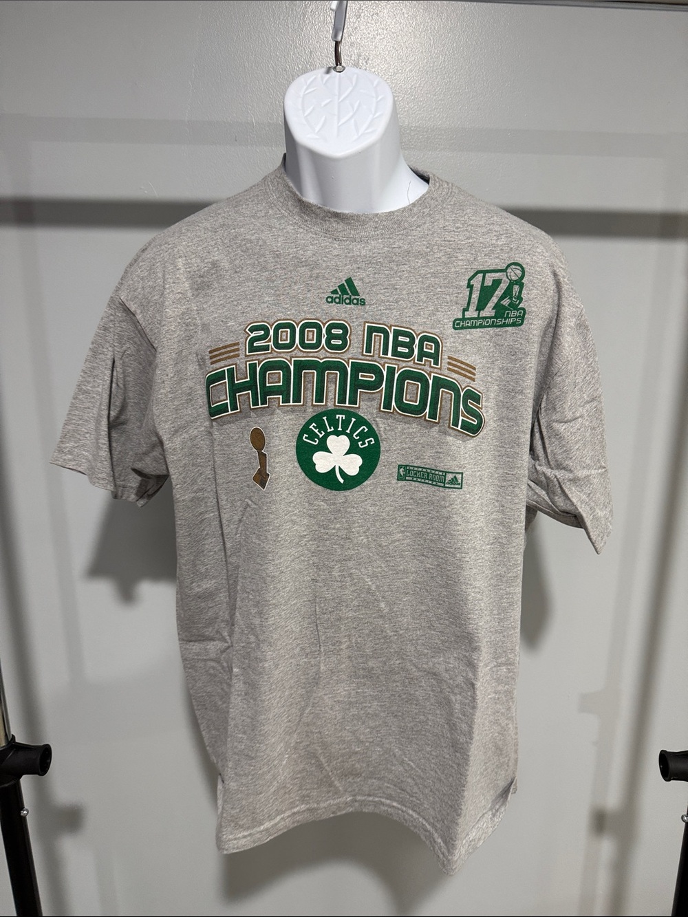 adidas Gray 2008 NBA Champions Celtics Graphic Tee